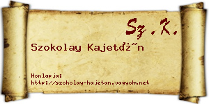 Szokolay Kajetán névjegykártya